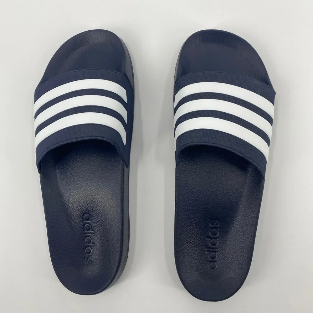 Adidas Adilette Cloudfoam Slides Mens 11 Blue Athletic Sandals Beach Gym Pool